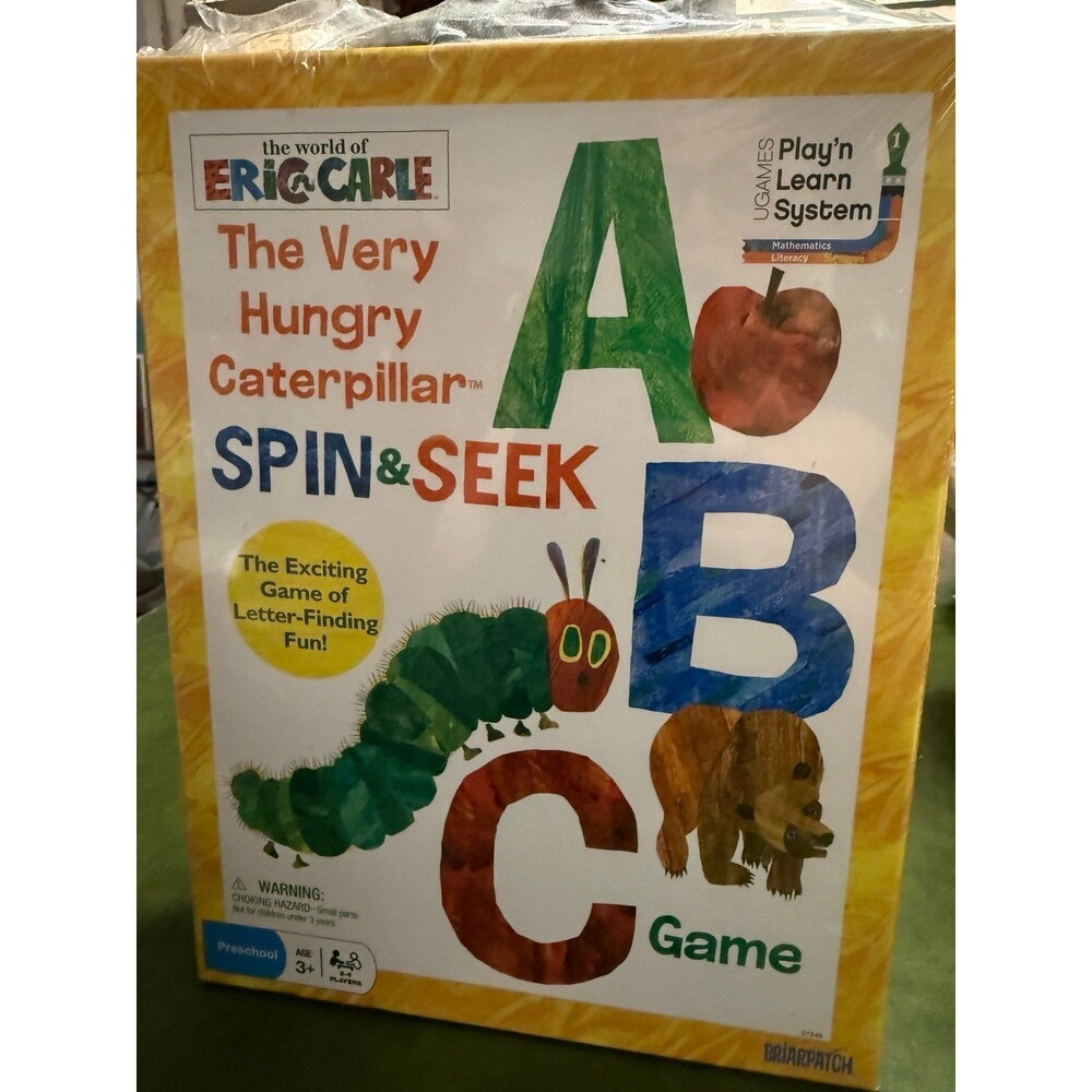 NEW Sealed Eric Carle Very Hungry Caterpillar Spin & Seek ABC Game Briarpatch